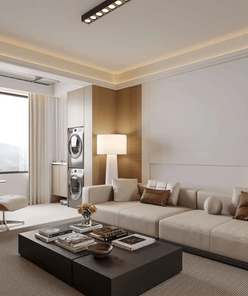 图片[5]-装修效果图，115㎡现代风•做减法装修设计的家-尊装网