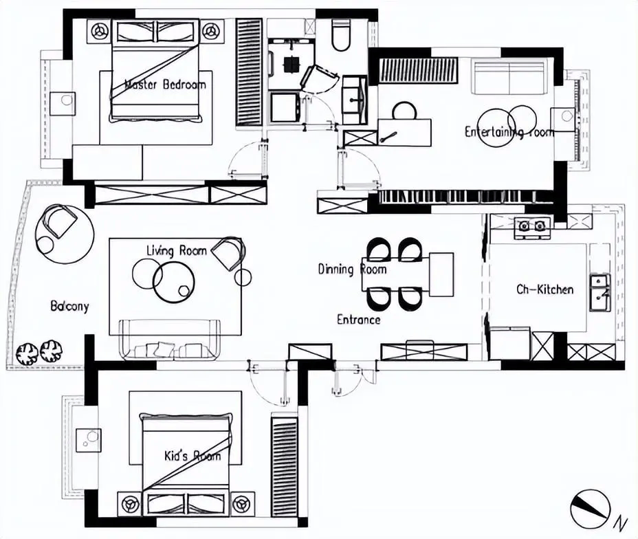 图片[2]-113㎡简约原木风住宅装修效果图-尊装网