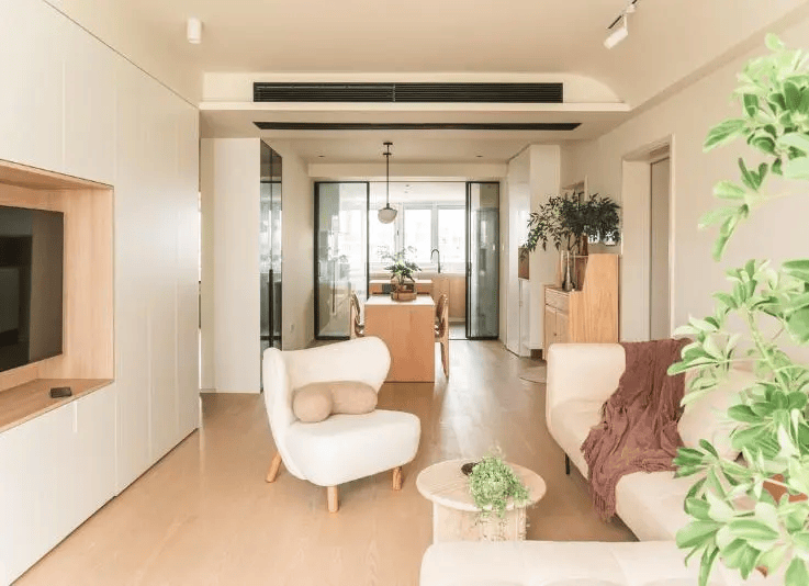 图片[5]-113㎡简约原木风住宅装修效果图-尊装网