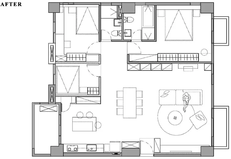 图片[2]-132㎡三口之家，干净轻松家装装修效果图-尊装网