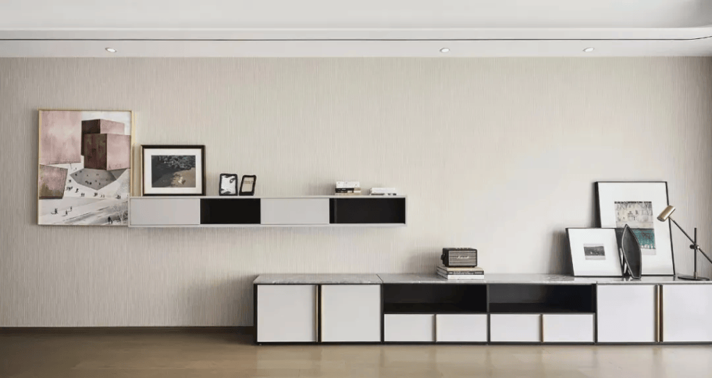 图片[3]-装修效果图 | 129㎡现代轻奢，自然舒适的中性色，华丽精致的档次-尊装网