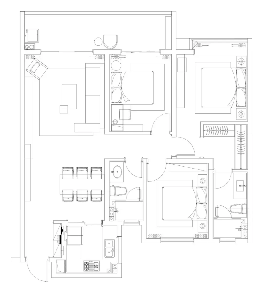 图片[15]-装修效果图 | 129㎡现代轻奢，自然舒适的中性色，华丽精致的档次-尊装网