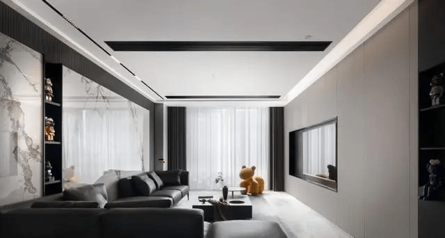 图片[3]-258平方米现代黑白灰装修设计风格效果图-尊装网