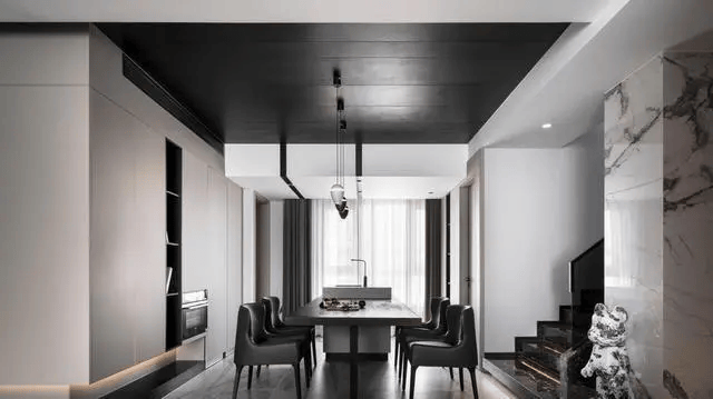 图片[4]-258平方米现代黑白灰装修设计风格效果图-尊装网